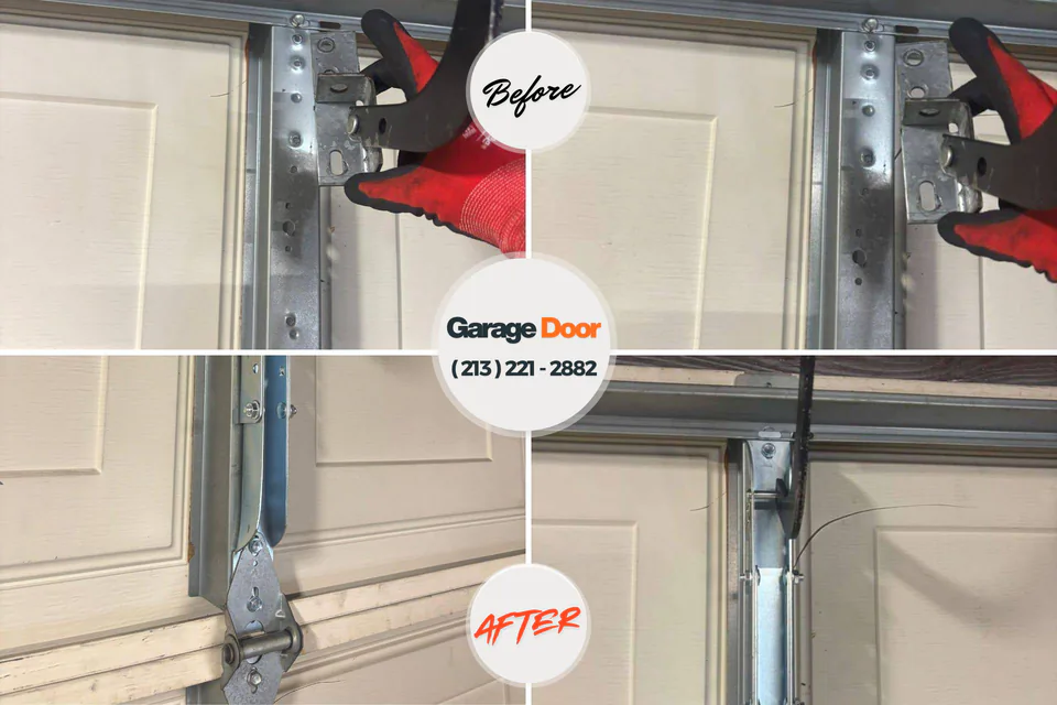 Before and after: garage door repair Lakeview, GA